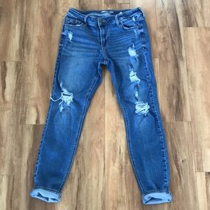 Old Navy Rockstar distressed skinny mid rise jeans